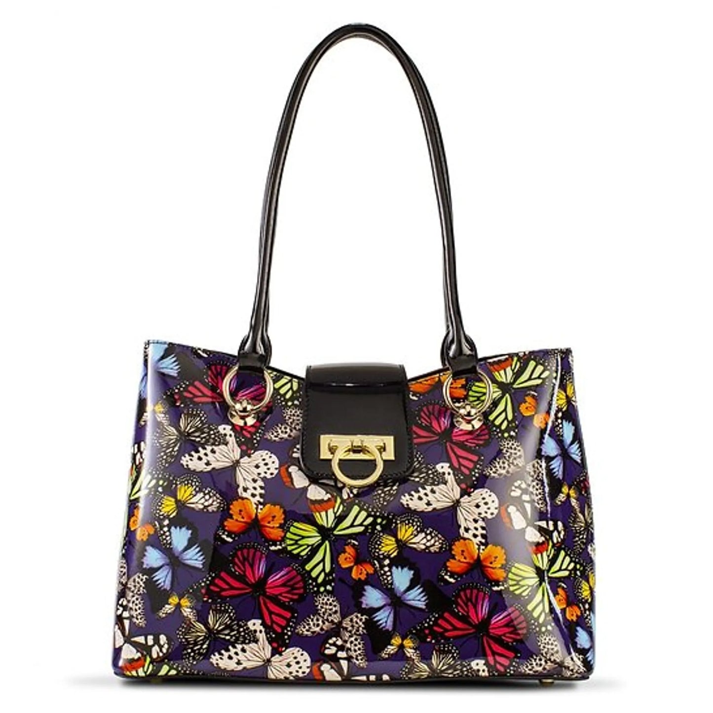Colorful Butterfly Leather Handbag