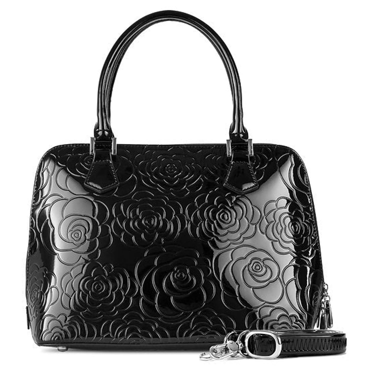 Anuta Black Medium Flower Leather Handbag