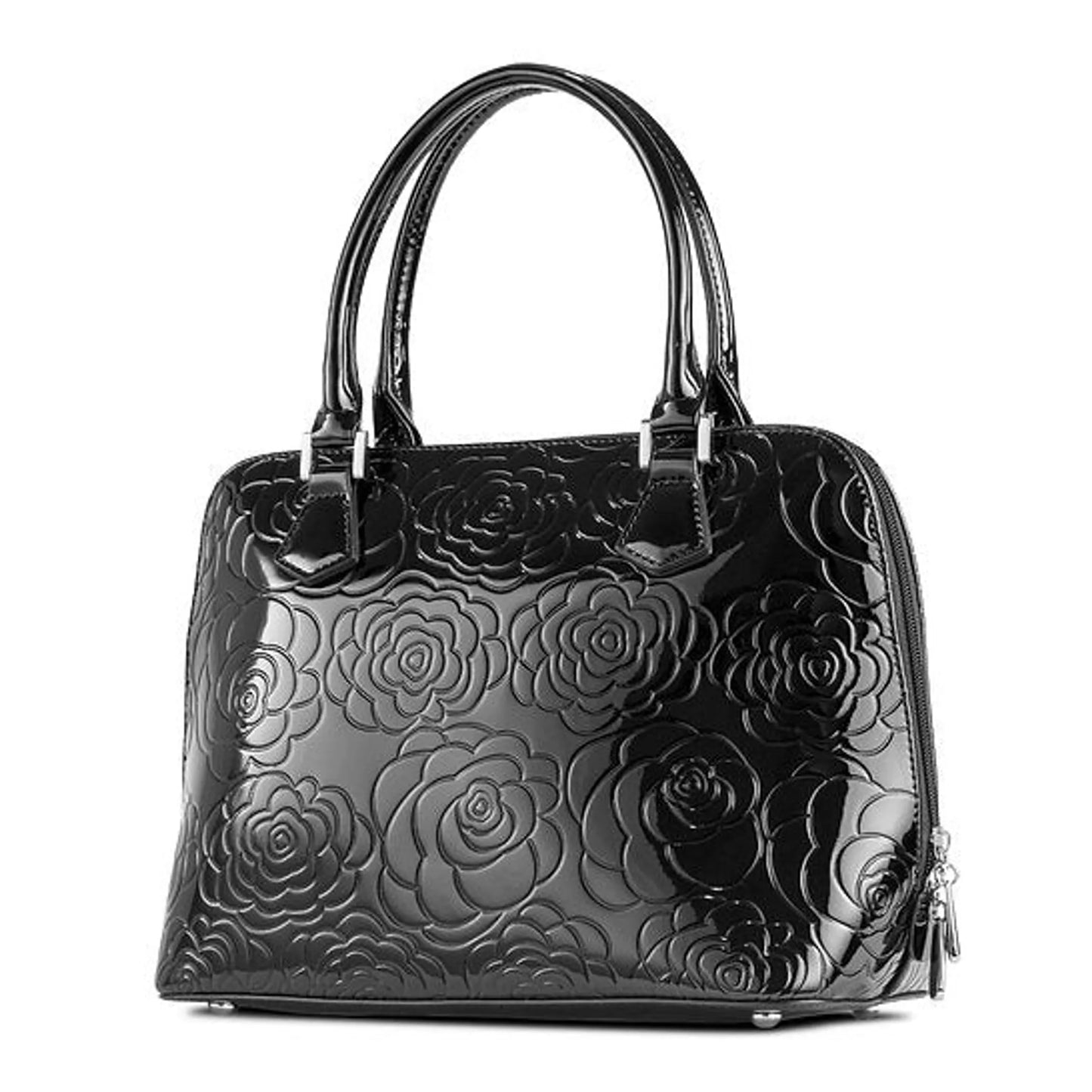 Anuta Black Medium Flower Leather Handbag