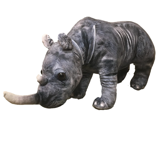 White Rhinoceros Plush Toy – 14" Stuffed Animal