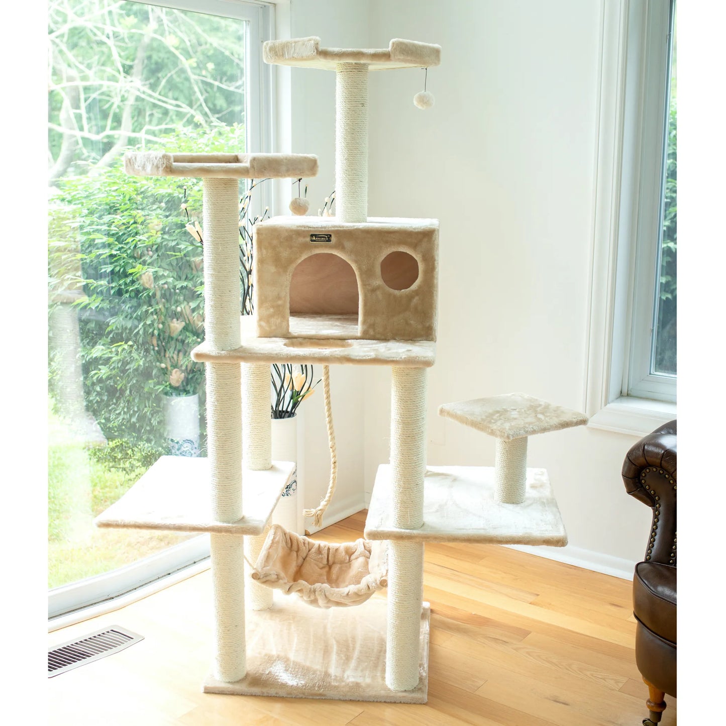 Armarkat Real Wood 72" Beige Cat Tree SratchIng Post A7202