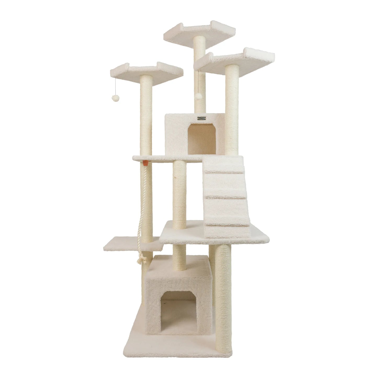 Real Wood B8201 Classic  Ivory Cat Tree Multi Levels W Ramp