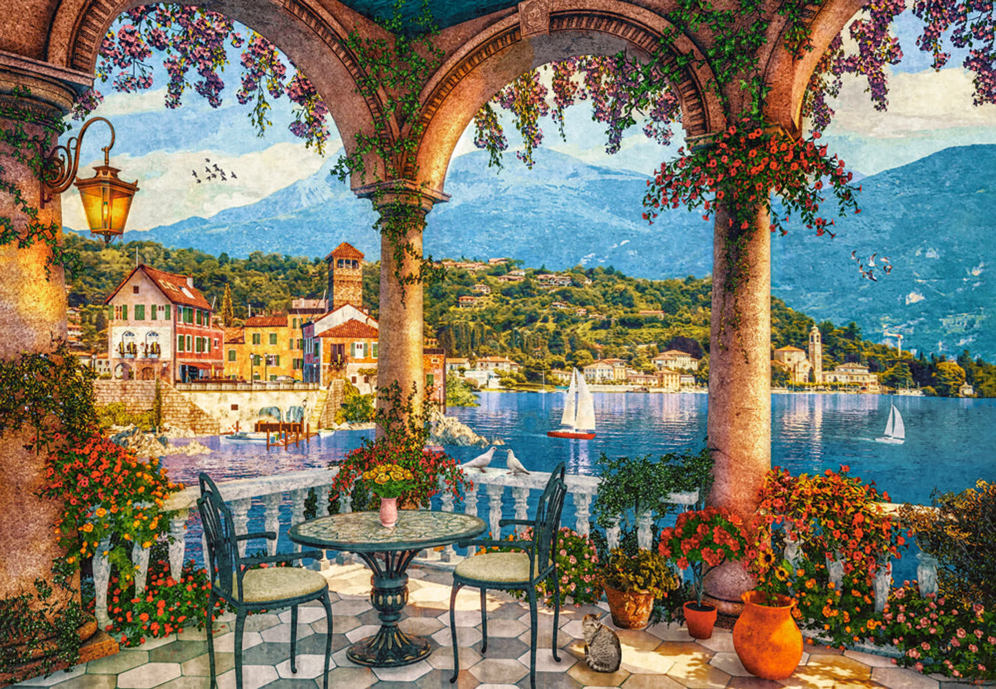 Mediterranean Veranda, 1000 Piece Jigsaw Puzzle
