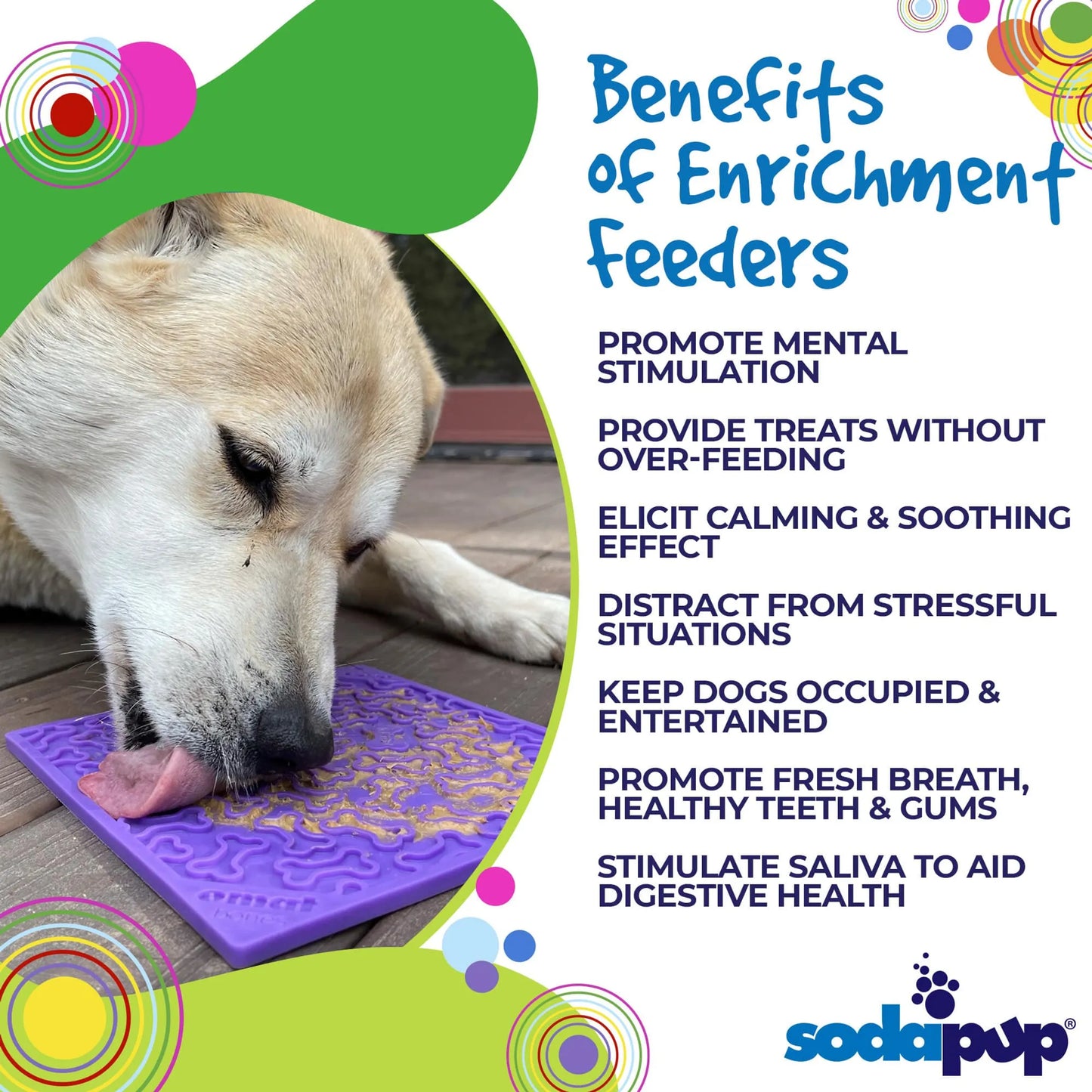 Bones Dog Lick Mat – Slow Feeder Enrichment Mat for Dogs
