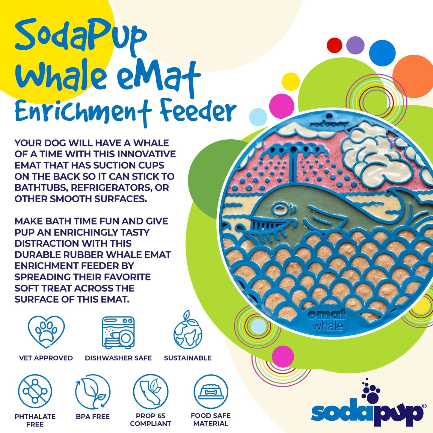 Whale Dog Lick eMat - Enrichment Lick Mat for Dogs and Cats