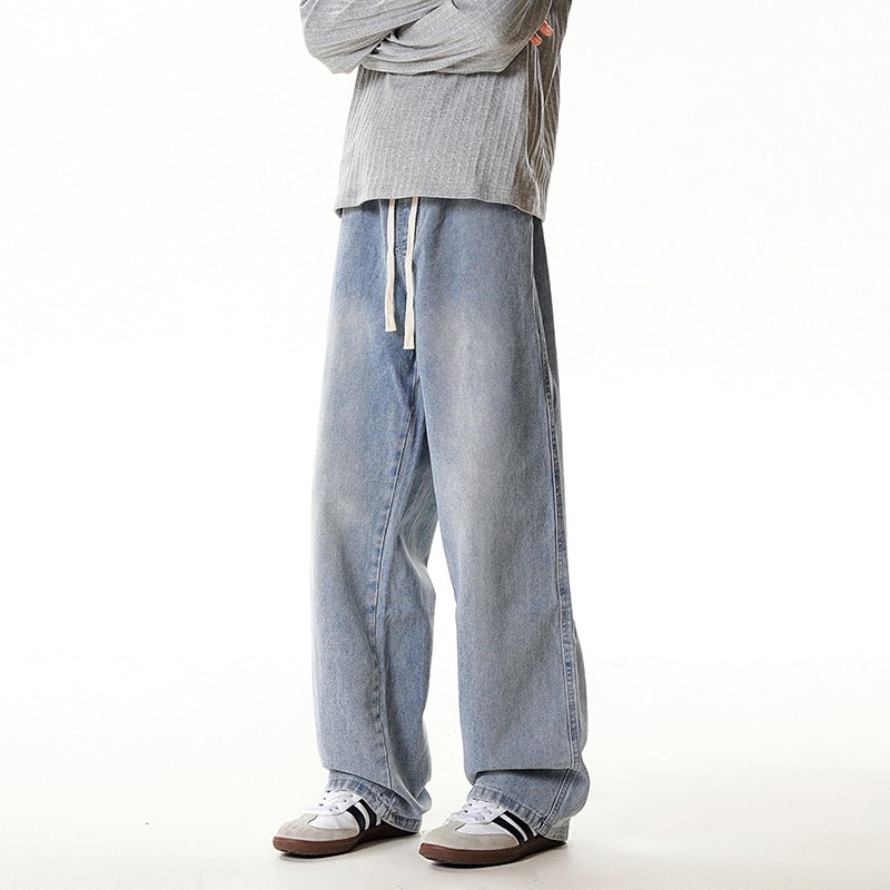 Vintage Men's Jeans Washed Straight Leg Pants