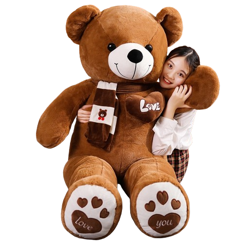 High Quality 100CM Teddy Bear With Scarf Stuffed Animals Bear Plush Toys Teddy Bear Doll Lovers Birthday Baby Gift-2